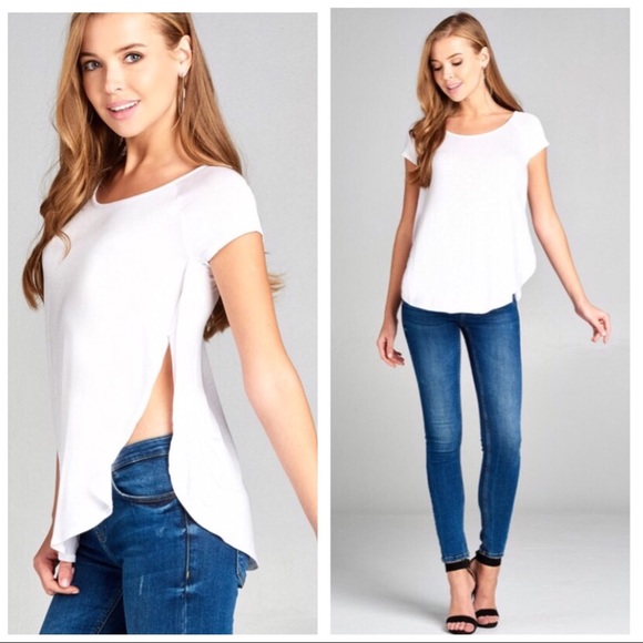 Couture Gypsy Tops - White Side Slit Top S M L